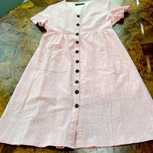 Vintage Pink cotton button up dress.